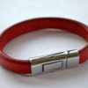 Leather red bracelet with lock clasp - hand painted steampunk buy now online