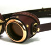 STEAMPUNK GOGGLES brown leather polished brass SMPL Solid Frames steampunk buy now online