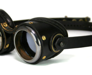 STEAMPUNK GOGGLES black leather blackened brass SMPL Solid Frames steampunk buy now online