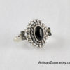 Vintage Look Black and Silver Stretch Fun Ring steampunk buy now online