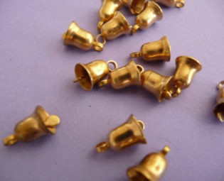 Small Brass Bells - Vintage Mechanical Charms - Raw Brass (12) steampunk buy now online