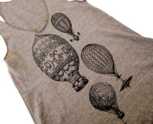 Hot Air Balloons print on an American Apparel Tri-Blend racer back Tank top - (Available in sizes S, M, L) steampunk buy now online