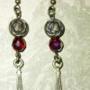 Steampunk Eiffel Tower and Bronze Tone Rose Earrings, Vintage Style, Handmade One of a Kind steampunk buy now online