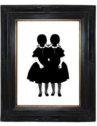 Silhouette conjoined twins girls Victorian Steampunk Siamese art print steampunk buy now online