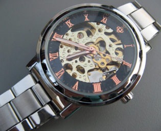 Men's Wrist Watch, Automatic Wrist Watch, Silver Band - Black Copper Silver Gold - Groomsmen Gift - Watch - Item MWA4002 steampunk buy now online