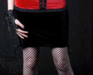 Velvet short skirt with lacing detail steampunk buy now online