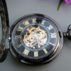 Premium Victorian Black & Gold Mechanical Pocket Watch with Watch Chain - Men - Groomsmen - Steampunk - Watch - Item MPW295 steampunk buy now online