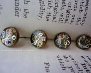 Clockwork Steampunk mini stud earrings. steampunk buy now online
