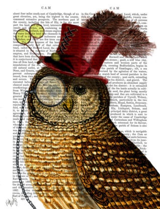 Owl with Top Hat, Wall Art Art Print Giclee Print Acrylic Painting Illustration Steampunk Owl wall art wall decor Wall Hanging steampunk buy now online