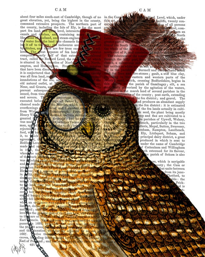 Owl with Top Hat, Wall Art Art Print Giclee Print Acrylic Painting Illustration Steampunk Owl wall art wall decor Wall Hanging steampunk buy now online
