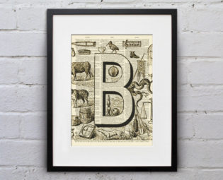 The Letter B Vintage French Alphabet - Shabby Chic Dictionary Page Book Art Print - DPFA002 steampunk buy now online