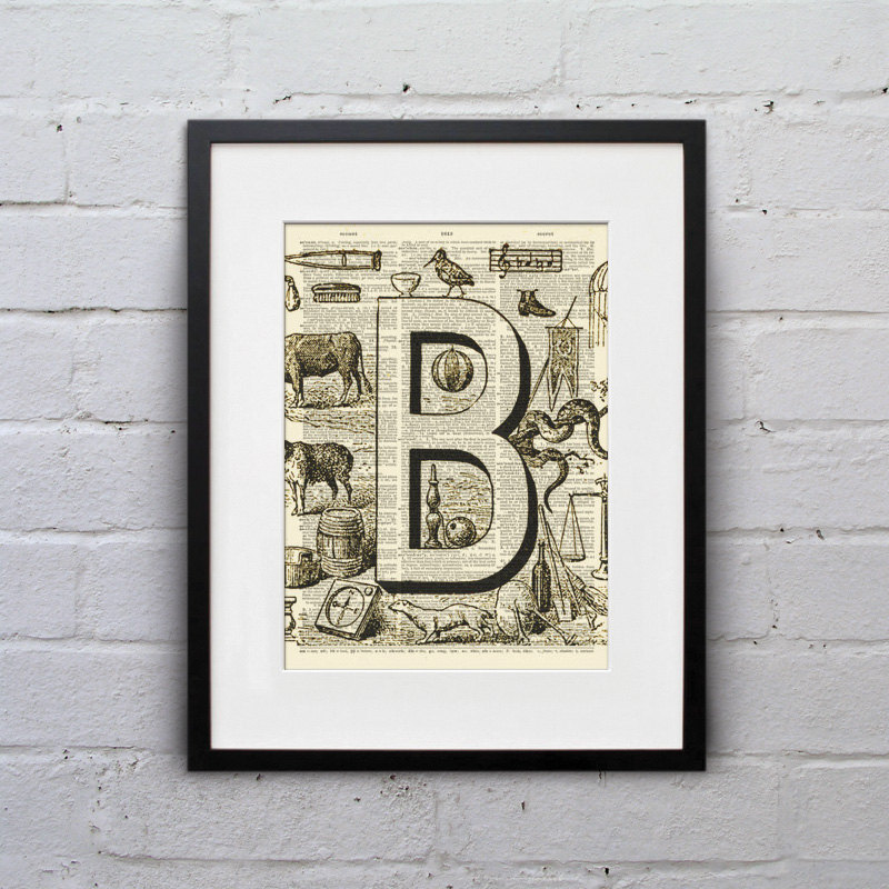 The Letter B Vintage French Alphabet - Shabby Chic Dictionary Page Book Art Print - DPFA002 steampunk buy now online