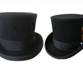 STTHBA - Black Wool Felt Top Hat in sizes 55-61cm circumference. steampunk buy now online