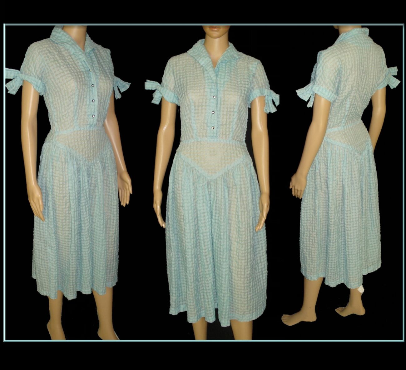 Vintage 1940s Dress . Aqua Art Deco Garden Party Swing Jive Mad Men Bombshell Pinup Rockabilly Cocktail Career Steampunk Designer steampunk buy now online