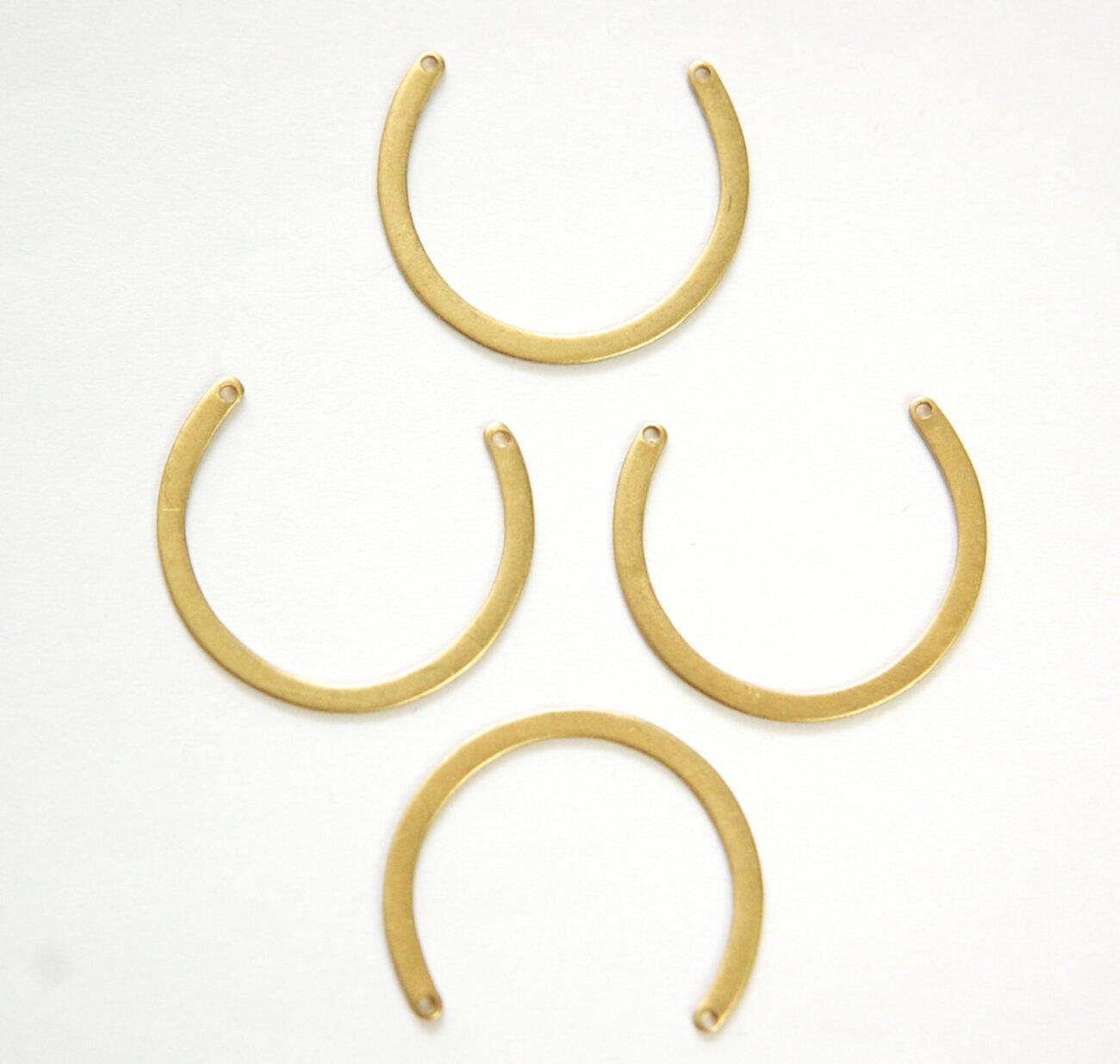 2 Hole Raw Brass C Shaped Partial Circle Pendant Charms (8) mtl386A steampunk buy now online