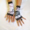 Flyer Print Fingerless gloves white black soft pink armwarmers free shipping holiday fashion winter fashion steampunk buy now online
