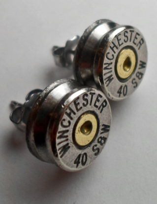 40 Smith & Wesson Winchester Nickel Bullet Head Stud Post Earrings Bullet Jewelry Steampunk steampunk buy now online