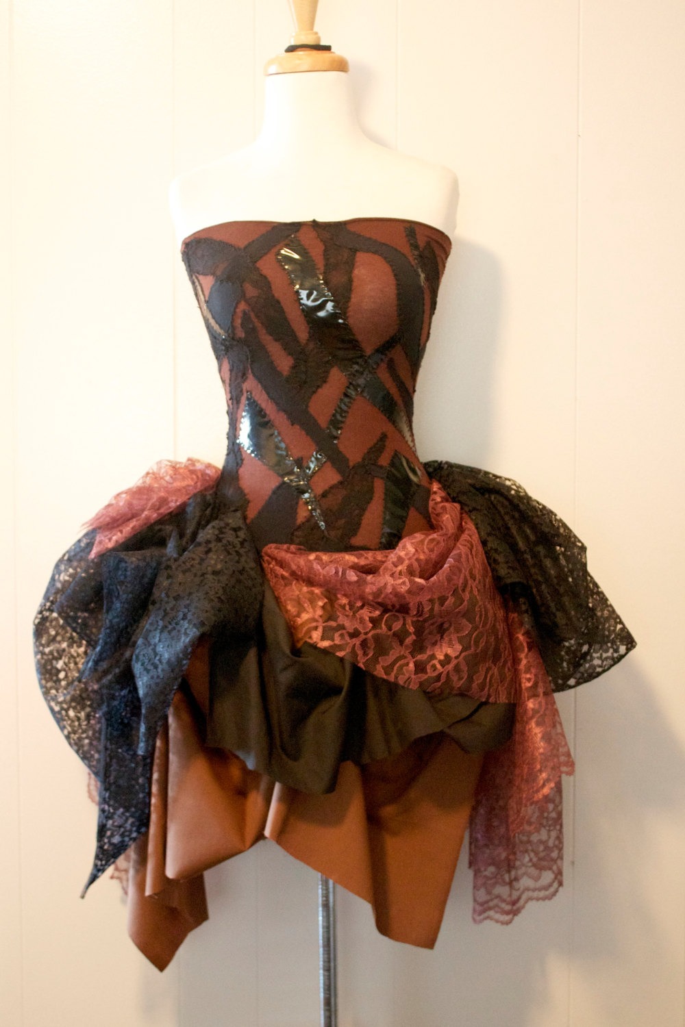 Made to Order - Dark Autumn Patchwork Dress Ballet steampunk buy now online