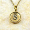 Letter S Typewriter Key Pendant Necklace Charm - Bronze - Other Letters Available steampunk buy now online