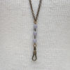 SALE! CLOSEOUT Vintage lanyard pastel purple Bulk pricing Rosary style chain pressed bead glass Necklace Charm holder supplies C123 steampunk buy now online