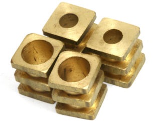 5 pcs Raw Brass Cube 10 x 12 mm (hole 4.6 mm 7.6 mm) industrial brass Charms,Pendant,Findings spacer bead steampunk buy now online