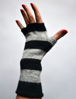 Striped Gray and Black Fingerless Gloves - Half Finger Gloves - Steampunk Striped Gloves - Fashion Gloves nO 88. steampunk buy now online