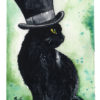A Very Fine Hat: Fine Art Giclee Watercolour Black Cat Print steampunk buy now online