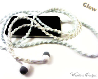 GLOW in the DARK Wrapped Tangle Free Earbuds - 'G.L.O.W.' By Wrapture Designs steampunk buy now online