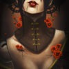 11x14 print, "Opium", Victorian art, Asian art, dark fantasy, Oriental inspired, Gothic art, Steampunk art, Victorian doll art with poppies steampunk buy now online