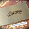 Brass Fox Business Card Case Gothic Victorian Vintage Inspired Steampunk Card Case The Fox Say Slim Fancy Card Case Running Fox steampunk buy now online