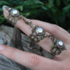 triple armor ring nail ring opal glass claw ring knuckle ring statement ring victorian steampunk moon goddess pagan witch boho gypsy style steampunk buy now online