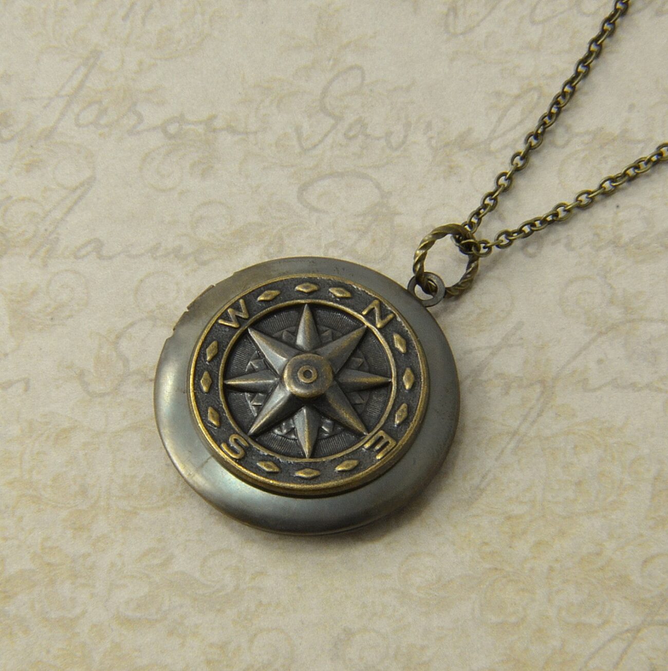 locket necklace - compass necklace - antiqued brass vintage style compass locket necklace jewelry for women steampunk buy now online