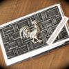Silver Rooster Business Card Case Silver Card Case Steampunk Card Case Silver Cock Card Case steampunk buy now online