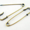 5 x Antique Bronze Iron Kilt Pins - Plain No Loops - Brooch Back - 7CM - Safety Pin - KP4 steampunk buy now online