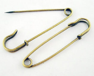 5 x Antique Bronze Iron Kilt Pins - Plain No Loops - Brooch Back - 7CM - Safety Pin - KP4 steampunk buy now online