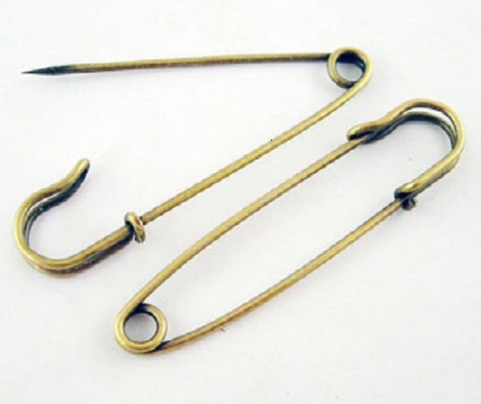 5 x Antique Bronze Iron Kilt Pins - Plain No Loops - Brooch Back - 7CM - Safety Pin - KP4 steampunk buy now online