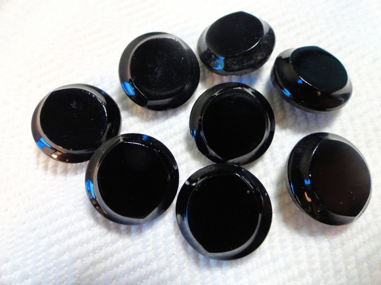 Edwardian Antique Buttons - 6 Vintage Classic Black Glass steampunk buy now online