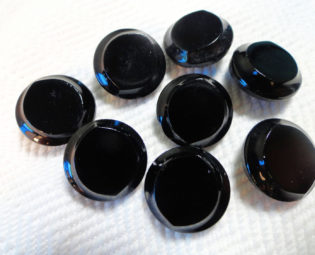 Edwardian Antique Buttons - 6 Vintage Classic Black Glass steampunk buy now online