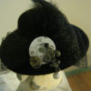 Mini Steampunk Black Bowler Hat with watch face, gears, fluer de lis steampunk buy now online