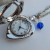 Sale - Victorian Heart Pocket Watch Necklace - Locket Pendant - Keepsake Jewelry - Glass View Window - Swarovski Crystal Charm steampunk buy now online