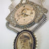 Titanic - Steampunk necklace with silver watch movement and pyrite stone, bead embroidered steampunk buy now online