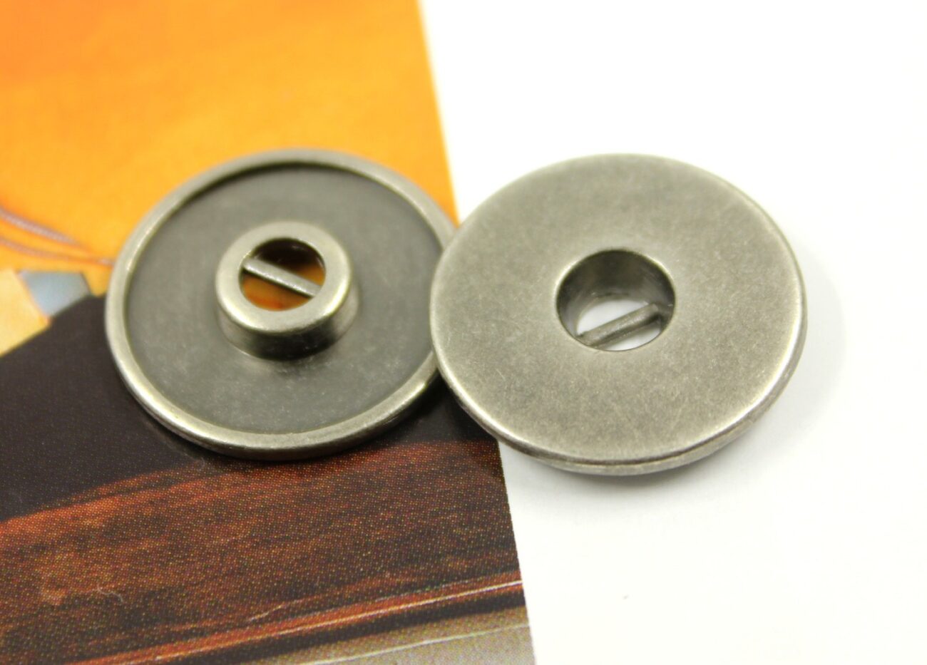 Metal Buttons - Broadside Circle Metal Buttons , Nickel Silver Color , Shank , 0.79 inch , 10 pcs steampunk buy now online