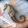 Seahorse Brooch Nautical Brooch Steampunk Pin Tiny Vintage Watch Movement Antiqued Brass Gold Gothic Victorian Brooch Inspired Art Jewelry steampunk buy now online
