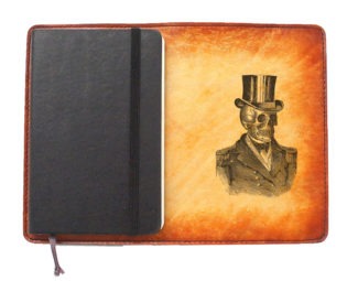 Moleskine Leather Notebook Cover [Large & Pocket Sizes][Customizable][Free Personalization] - Steampunk Skeleton steampunk buy now online