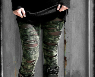 BROKEN - Military Leggings Army Green Wasteland Post Apocalyptic Distressed steampunk buy now online