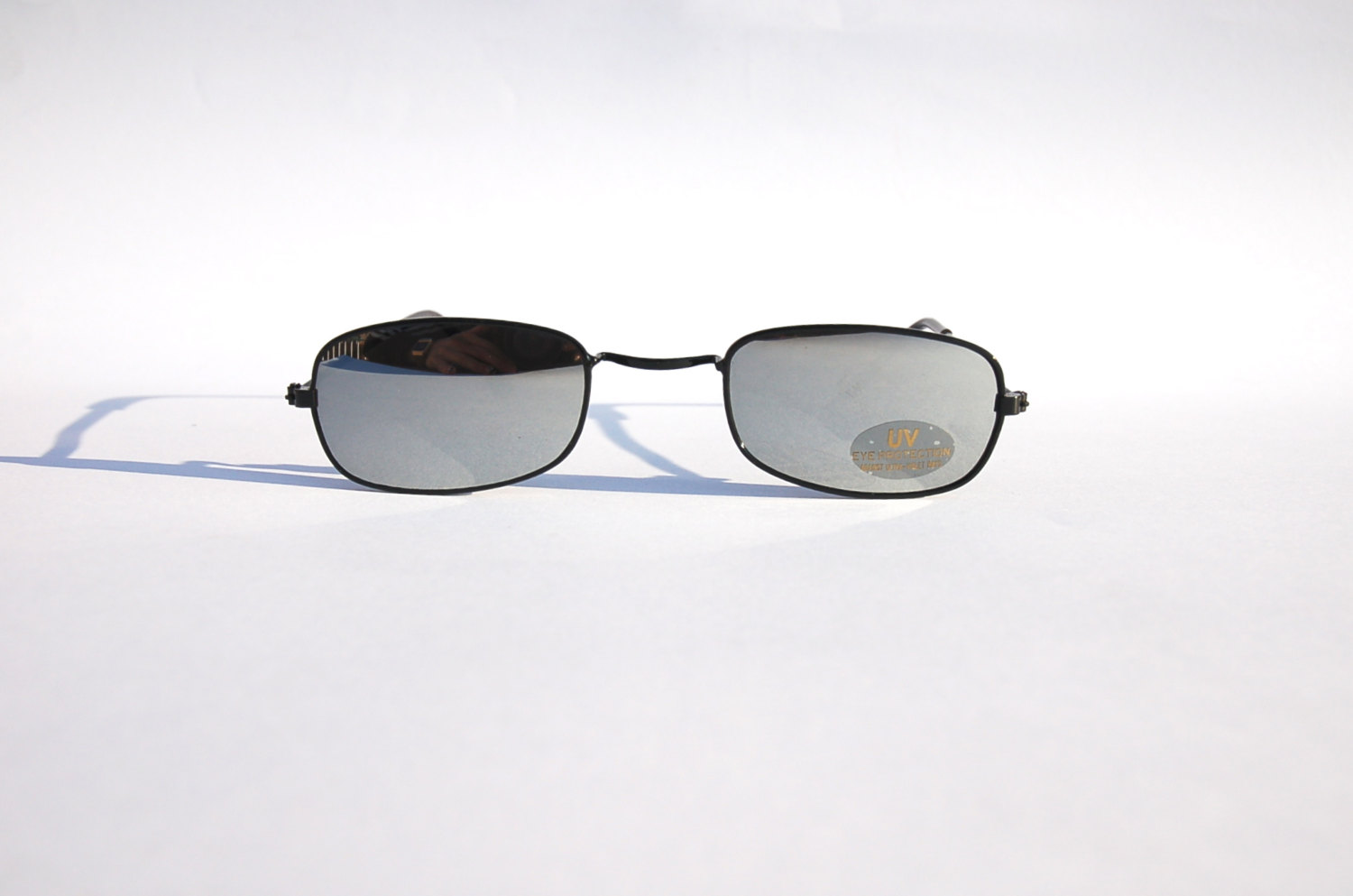 Authentic Vintage 90s Rectangle Sunglasses/ Mirrored Lens and Black Tone Frame - NOS Dead Stock Steampunk /Grunge/Rave/Seapunk steampunk buy now online