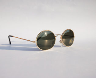 Authentic Vintage 90s Circle Sunglasses/ Oval Shades w Gold Tone Frame - NOS Dead Stock Steampunk /Grunge/Rave steampunk buy now online