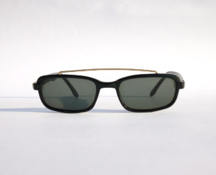 Vintage 90s Double Bridge Squared Sunglasses / Rectangle Shades / w Gold and Black Tone Frame - NOS Dead Stock Steampunk /Grunge/Rave steampunk buy now online