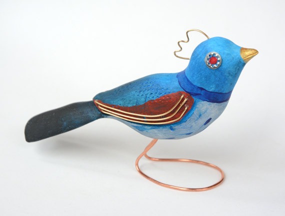 Wood Carving, Wooden Bird Steampunk Home Decor, Wood Sculpture, Mom Anniversary Gift Idea, Summer Art Sculpture steampunk buy now online