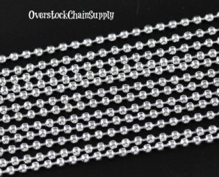 2.4mm Shiny Silver Plated Smooth Ball Chain and Connectors -1023 steampunk buy now online